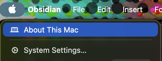Selecting About This Mac from the Apple menu